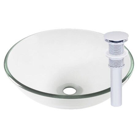 Novatto BONIFICARE Glass Vessel Bathroom Sink Set, Chrome TIG-8048CH